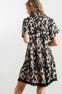 Umgee Black Animal Print Tiered Dress Dresses Umgee   