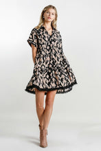 Load image into Gallery viewer, Umgee Black Animal Print Tiered Dress Dresses Umgee   
