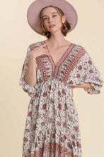 Load image into Gallery viewer, Umgee Cream Paisley Dress with High Low Hem FINAL SALE Dress Umgee   

