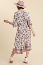Load image into Gallery viewer, Umgee Cream Paisley Dress with High Low Hem FINAL SALE Dress Umgee   
