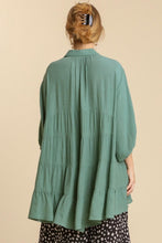 Load image into Gallery viewer, Umgee Button Front Tunic Top in Lagoon Top Umgee   
