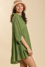 Load image into Gallery viewer, Umgee Button Front Tunic Top in Olive Green Top Umgee   
