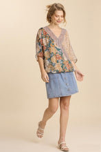 Load image into Gallery viewer, Umgee Floral and Animal Surplice Top in Forest Mix Top Umgee   
