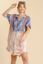Load image into Gallery viewer, Umgee Striped and Dyed Dress in Teal and Blue Dresses Umgee   
