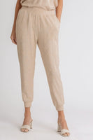 Umgee Diamond Knit Jogger Pants in Oatmeal FINAL SALE Pants Umgee   