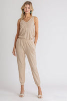 Umgee Diamond Knit Jogger Pants in Oatmeal FINAL SALE Pants Umgee   