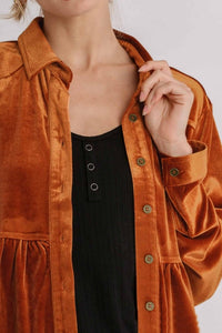 Umgee Velvet Tunic Top in Burnt Orange  Umgee   