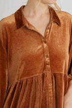 Load image into Gallery viewer, Umgee Velvet Tunic Top in Burnt Orange  Umgee   
