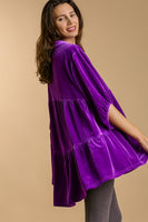 Umgee Velvet Tunic Top in Violet FINAL SALE  Umgee   