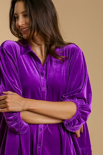 Umgee Velvet Tunic Top in Violet FINAL SALE  Umgee   