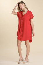 Load image into Gallery viewer, Umgee Gauze Shirt Dress in Orange Red  Umgee   
