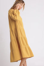 Load image into Gallery viewer, Umgee Gauze Tiered Maxi Dress in Mustard FINAL SALE Dresses Umgee   
