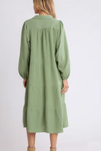 Load image into Gallery viewer, Umgee Gauze Tiered Maxi Dress in Sage Dresses Umgee   
