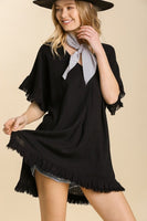 Umgee Ruffled Tunic Top in Black  Umgee   