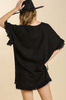 Umgee Ruffled Tunic Top in Black  Umgee   