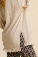 Umgee Ruffled Tunic Top in Oatmeal  Umgee   