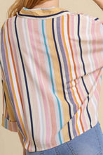 Load image into Gallery viewer, Umgee Striped Top with Front Knot in Honey Mix  Umgee   
