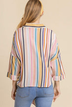Load image into Gallery viewer, Umgee Striped Top with Front Knot in Honey Mix  Umgee   
