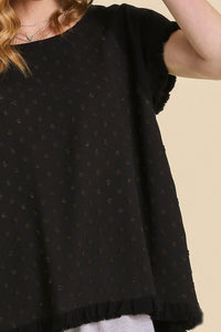 Umgee Top with Polka Dot Detail in Black ON ORDER  Umgee   