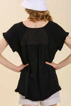 Load image into Gallery viewer, Umgee Top with Polka Dot Detail in Black ON ORDER  Umgee   
