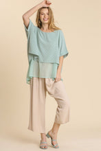 Load image into Gallery viewer, Umgee Layered Top with Polka Dot Details in Dusty Mint  Umgee   
