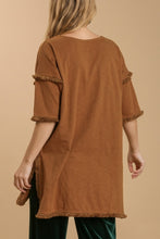 Load image into Gallery viewer, Umgee Ochre Tunic Top with Fray Detail Tops Umgee   
