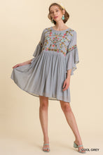 Load image into Gallery viewer, Umgee Embroidered Dress in Cool Grey  Umgee   
