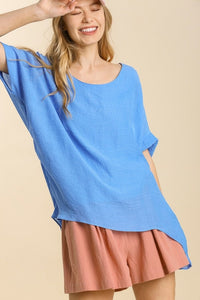 Umgee Sheer Dolman Top in Azure Shirts & Tops Umgee   