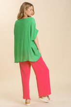 Load image into Gallery viewer, Umgee Sheer Dolman Top in Kelly Green Shirts &amp; Tops Umgee   
