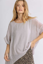Load image into Gallery viewer, Umgee Sheer Dolman Top in Pale Grey Shirts &amp; Tops Umgee   
