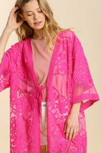 Load image into Gallery viewer, Umgee Floral Lace Kimono in Hot Pink Kimonos Umgee   
