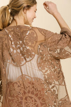 Load image into Gallery viewer, Umgee Floral Lace Kimono in Mocha Kimonos Umgee   
