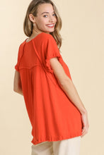 Load image into Gallery viewer, Umgee Neon Orange Top with Fringe Trim Tops Umgee   
