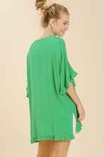 Load image into Gallery viewer, Umgee Mint Green Linen Blend Tunic Top Tops Umgee   
