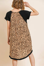 Load image into Gallery viewer, Umgee Black Dress with Animal Print Back Dresses Umgee   
