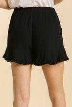 Load image into Gallery viewer, Umgee Linen Blend Ruffle Shorts in Black Shorts Umgee   
