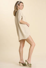 Load image into Gallery viewer, Umgee Linen Top with Frayed Scoop Hem in Oatmeal Shirts &amp; Tops Umgee   
