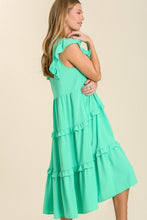 Load image into Gallery viewer, Umgee Maxi Dress with Ruffled Details in Emerald Dress Umgee   
