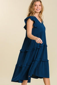 Umgee Maxi Dress with Ruffled Details in Midnight Dress Umgee   