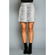 Load image into Gallery viewer, Snake Print Charcoal Denim Skirt with Zip Front Bottoms Peach Love California   
