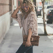 Load image into Gallery viewer, And the Why Top with Fringed Ruffle Sleeves in Taupe ON ORDER Shirts &amp; Tops And The Why   
