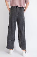 Easel Terry Palazzo Pants in Black Pants Easel   