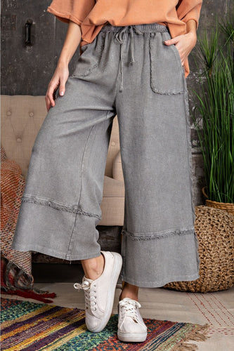 Easel Terry Palazzo Pants in Ash Pants Easel   