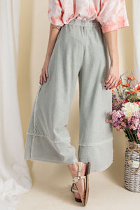 Easel Terry Palazzo Pants in Faded Olive Pants Easel   