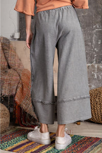 Easel Terry Palazzo Pants in Ash ON ORDER ESTIMATED ARRIVAL EARLY JANUARY Pants Easel   
