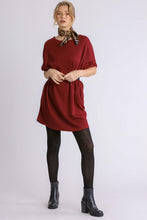 Load image into Gallery viewer, Umgee Short Waffle Knit  Dress in Jester Red Dress Umgee   
