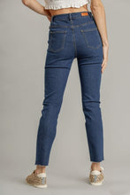 Load image into Gallery viewer, Umgee 5 Pockets Stretch Distressed Skinny Jeans with Unfinished Hem in Denim Bottoms Umgee   

