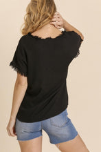 Load image into Gallery viewer, Umgee Linen Blend Top with Front Tie in Black Top Umgee   
