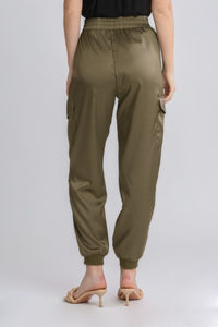 Umgee Cargo Jogger Pants in Olive Pants Umgee   