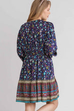 Load image into Gallery viewer, Umgee Floral Print Dress in Sapphire Mix  Umgee   
